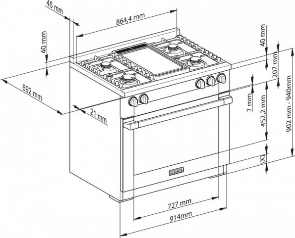 Плита комбинированная Range Cooker HR19362